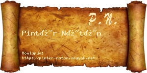 Pintér Nátán névjegykártya