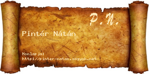 Pintér Nátán névjegykártya